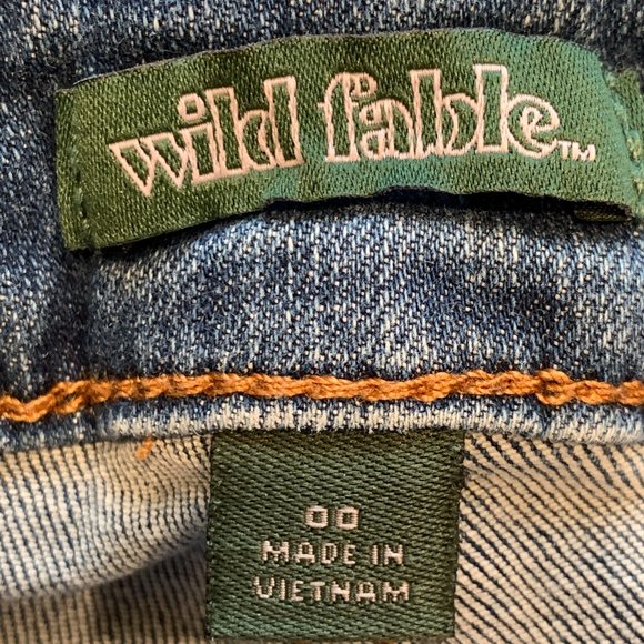 Wild Fable Highest Rise Skinny Jeans Blue Stretch Distressed Holes 24x27.5 Sz 00 - Picture 3 of 12
